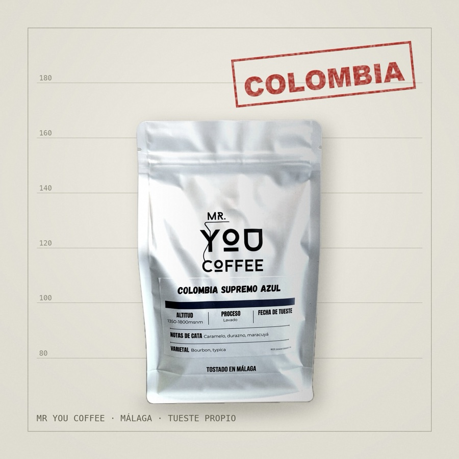Bolsa de Café Colombia Supremo Azul de Mr You Coffee